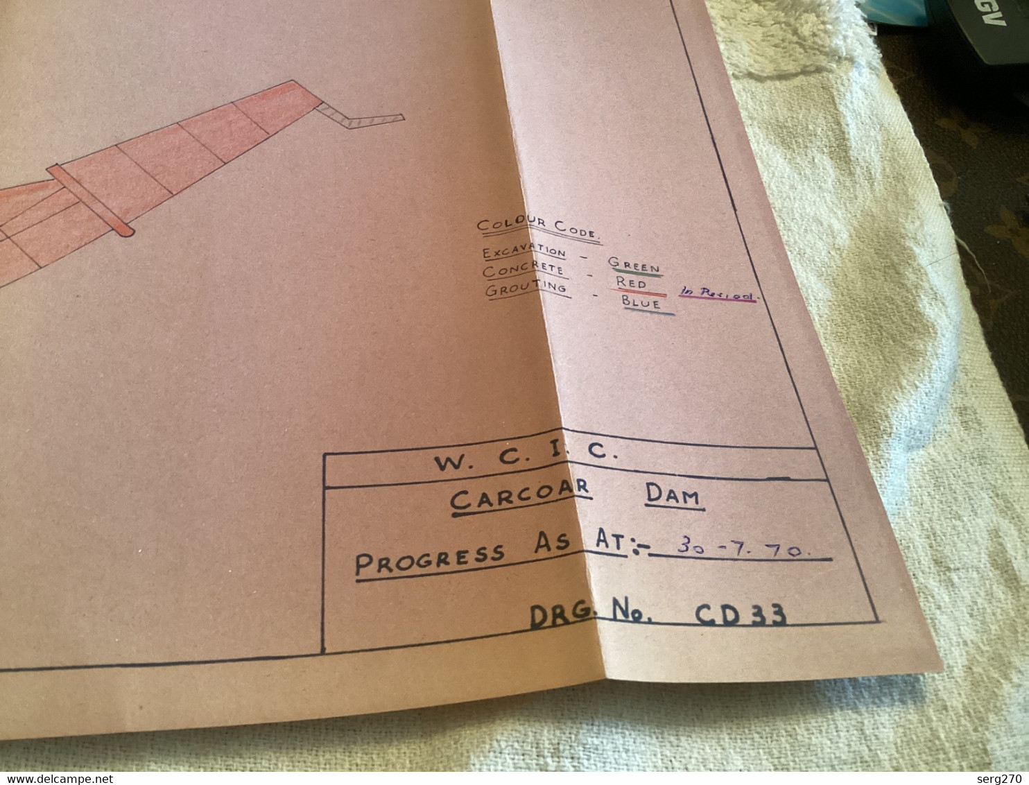 Plan  Carcoar Dam WATER  CARCOAR   BARRAGE 1970;australia Australie - Travaux Publics