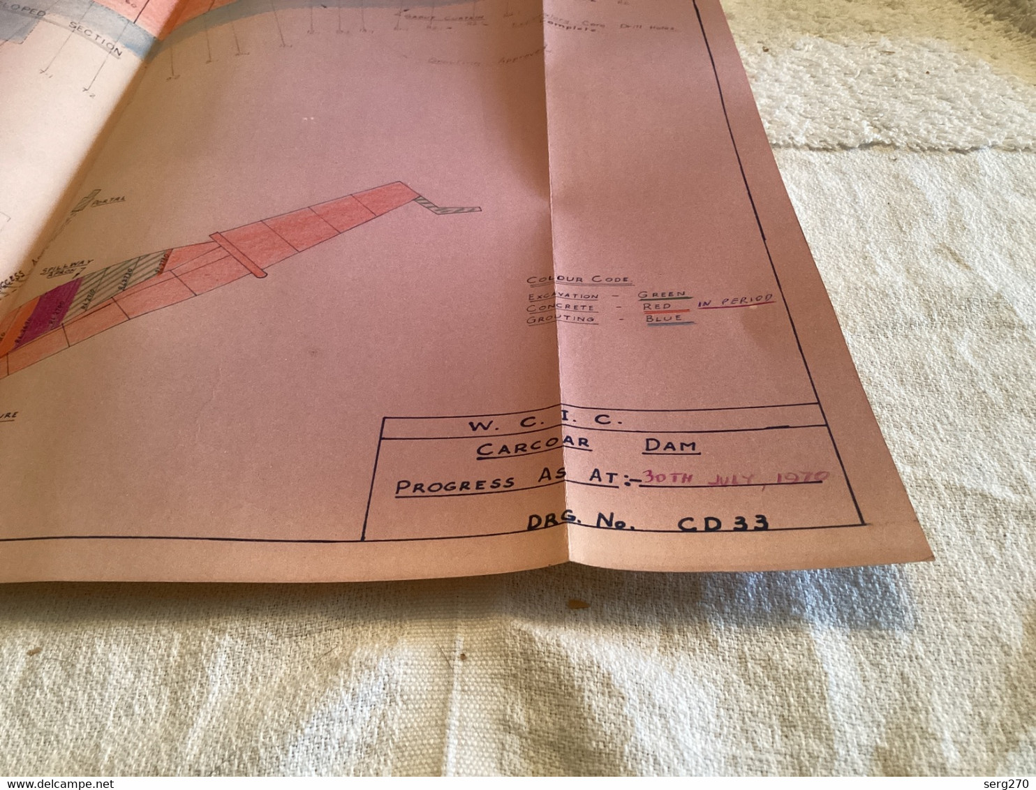 Plan   Dessin Carcoar Dam WATER  CARCOAR   BARRAGE 1970;australia Australie - Obras Públicas