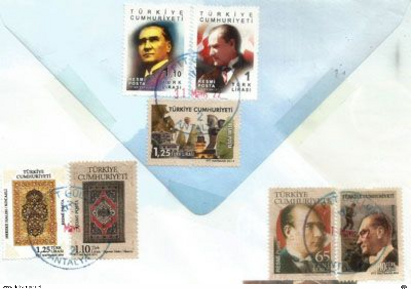 Hommage à Mustafa Kemal Atatürk, Belle Lettre D'Antalaya, Adressée Andorra,davantage Timbres Au Dos Enveloppe ! - Covers & Documents