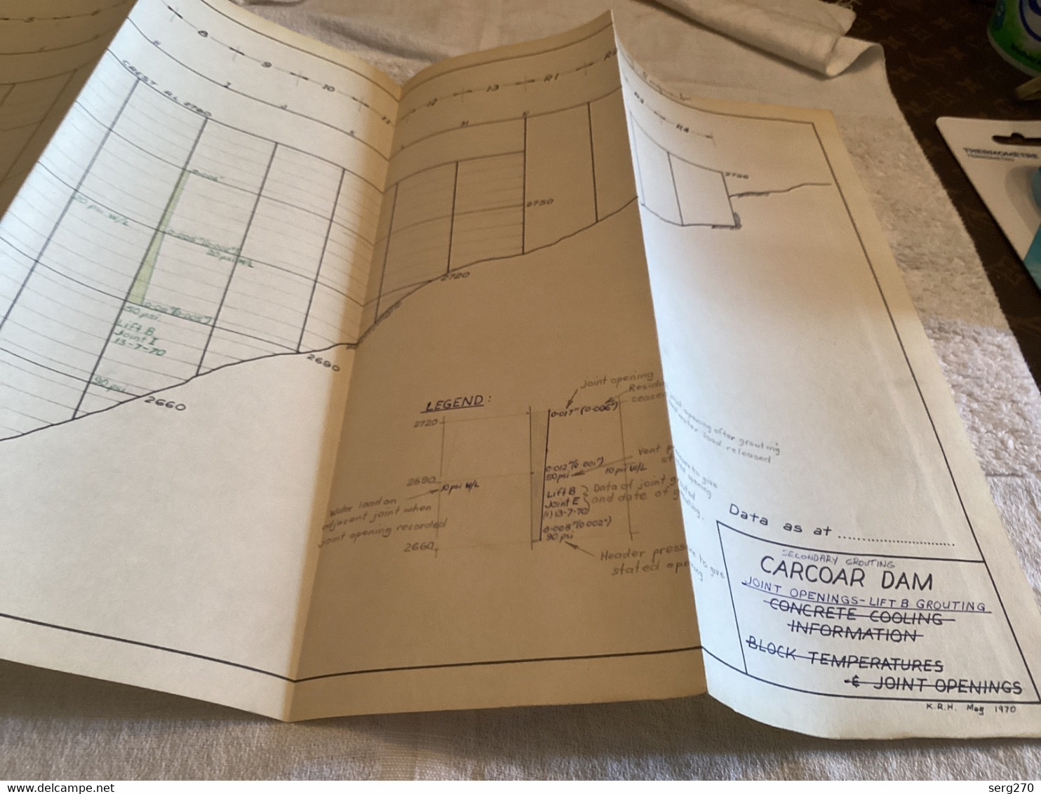 Plan   Dessin Carcoar Dam WATER  CARCOAR   BARRAGE 1970;australia Australie - Arbeitsbeschaffung