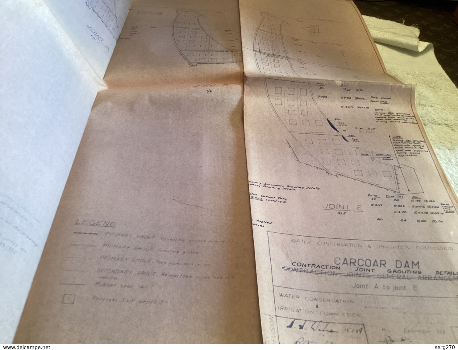 Plan   Dessin Carcoar Dam WATER  CARCOAR   BARRAGE 1970;australia Australie - Opere Pubbliche