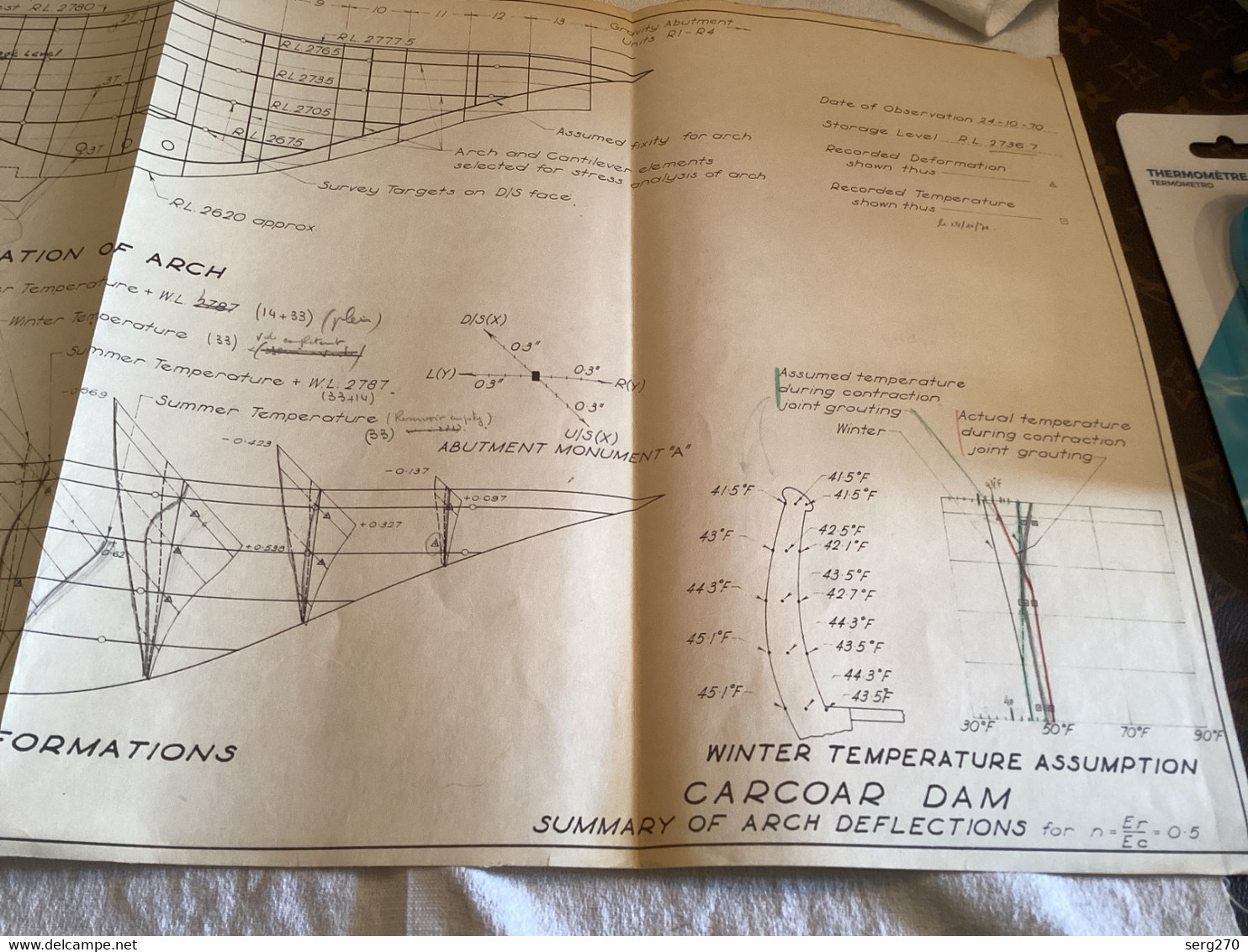 Plan   Dessin Carcoar Dam WATER  CARCOAR   BARRAGE 1970;australia Australie Construction - Travaux Publics