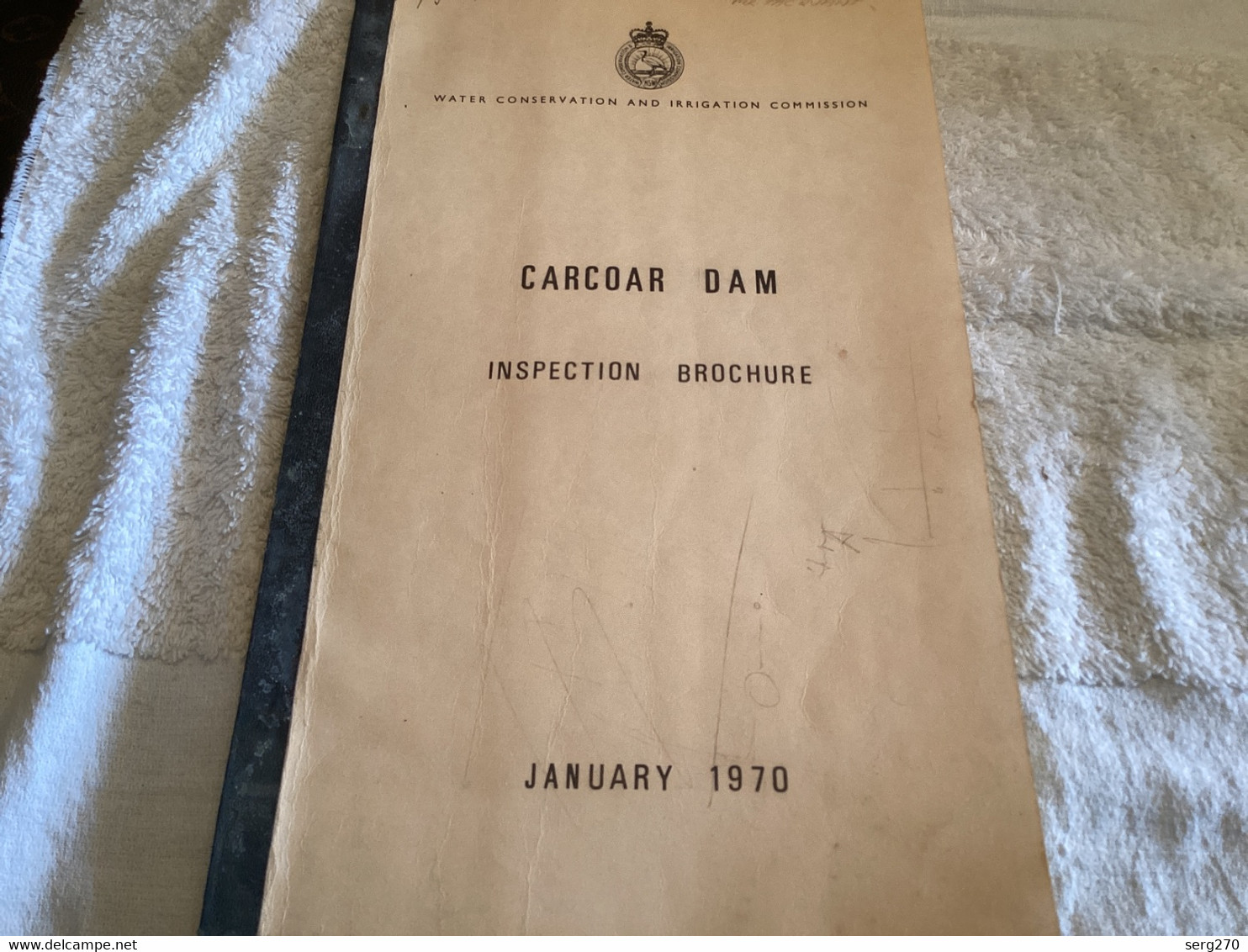 Plan WATER CONSERVATION AND IRRIGATION COMMISSION INSPECTION BROCHURE CARCOAR DAM - Travaux Publics