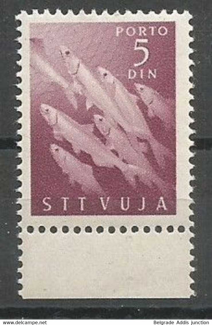 Italy Yugoslavia Italia Trieste Zone B Porto Sassone 10 MNH / ** 1949 Sass.CV: 120,00€ Segnatasse Fishes - Segnatasse