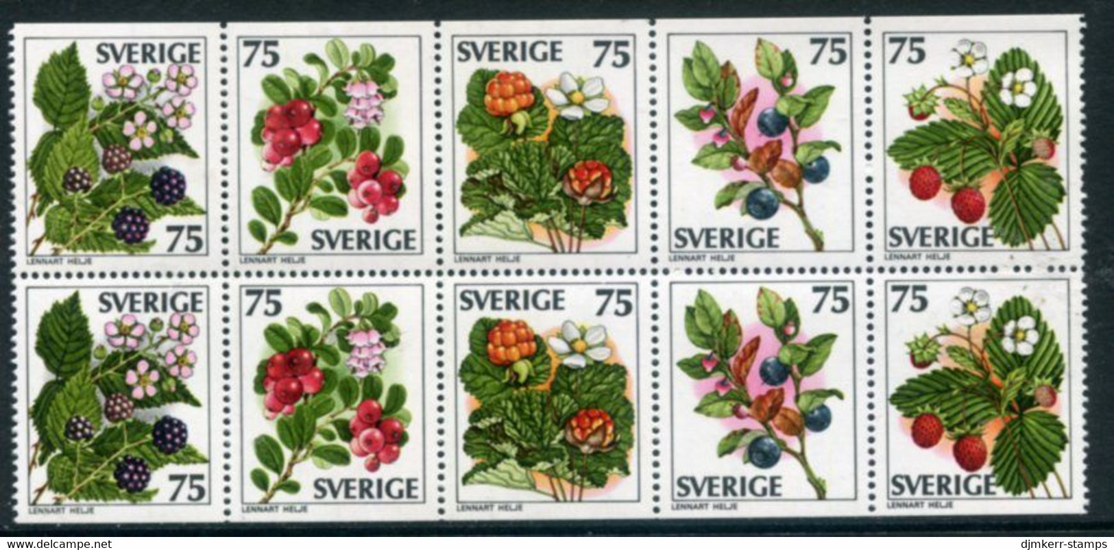 SWEDEN 1977 Wild Berries MNH / **.  Michel  994-98 - Nuevos