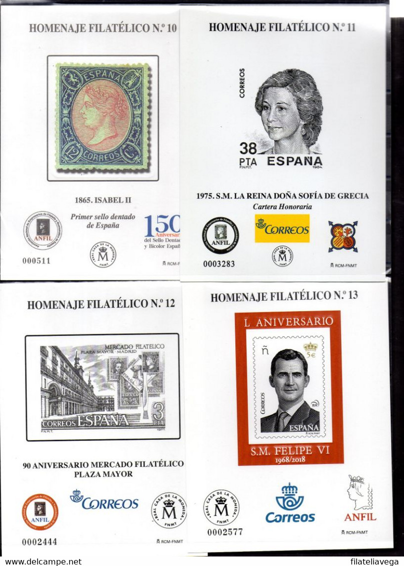 España Lote De 11 Homenajes Filatelicos  OFERTA (OFFER) - Blocs & Hojas