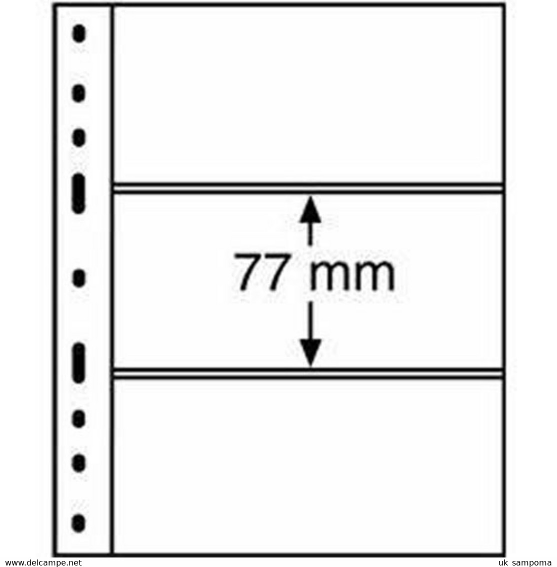 Plastic Pockets OPTIMA, 3-way Division, Black - Transparante Hoezen