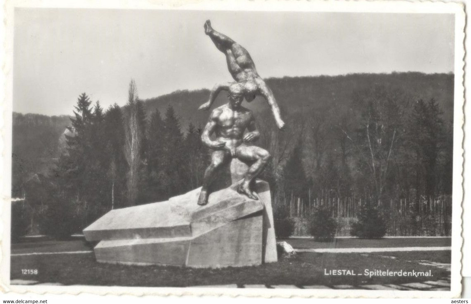 Liestal; Spittelerdenkmal - Nicht Gelaufen. (Perrochet - Lausanne) Kleiner Riss Auf Der Linken Seite! - Liestal