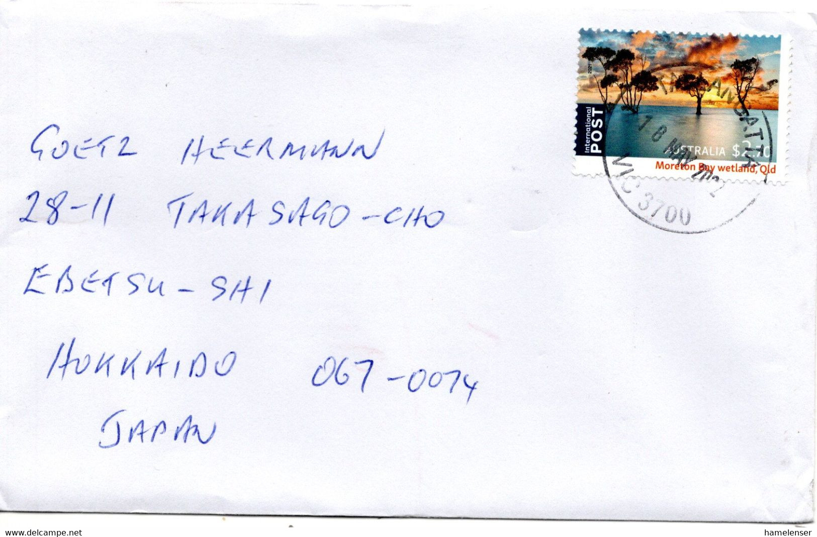 59891 - Australien - 2022 - $2.20 Moreton Bay Wetland EF A Bf TALLANGATTA -> Japan - Lettres & Documents