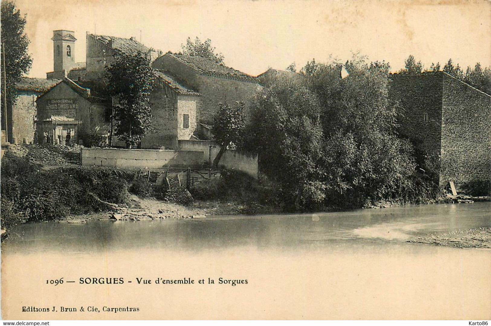 Sorgues * Vue D'ensemble Du Village Et La Sorgues * Publicité Au Dos French Educational Work - Sorgues