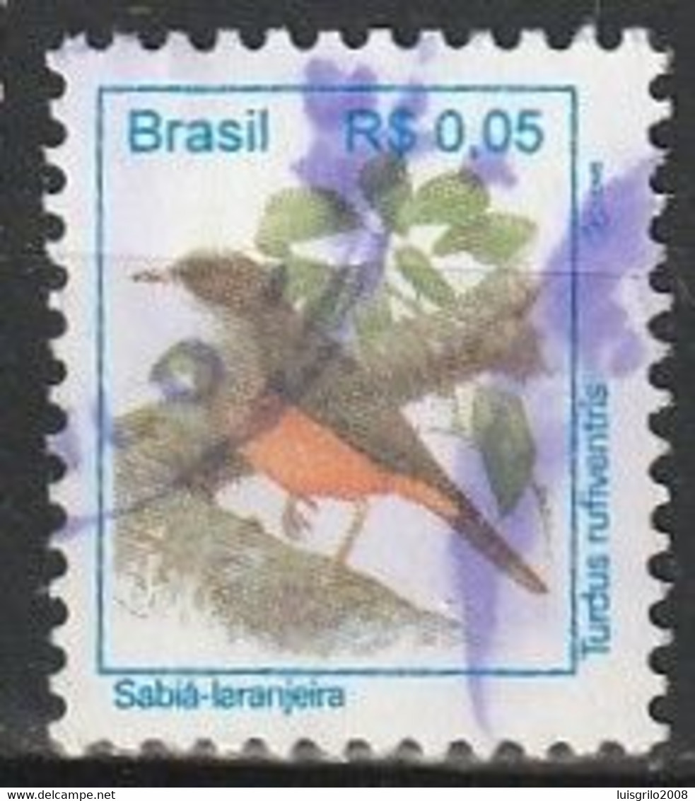 Brasil/ Brazil, 1994 - Local Fauna, Birds / Oiseaux -|- Sabiá-Laranjeira - Used Stamps