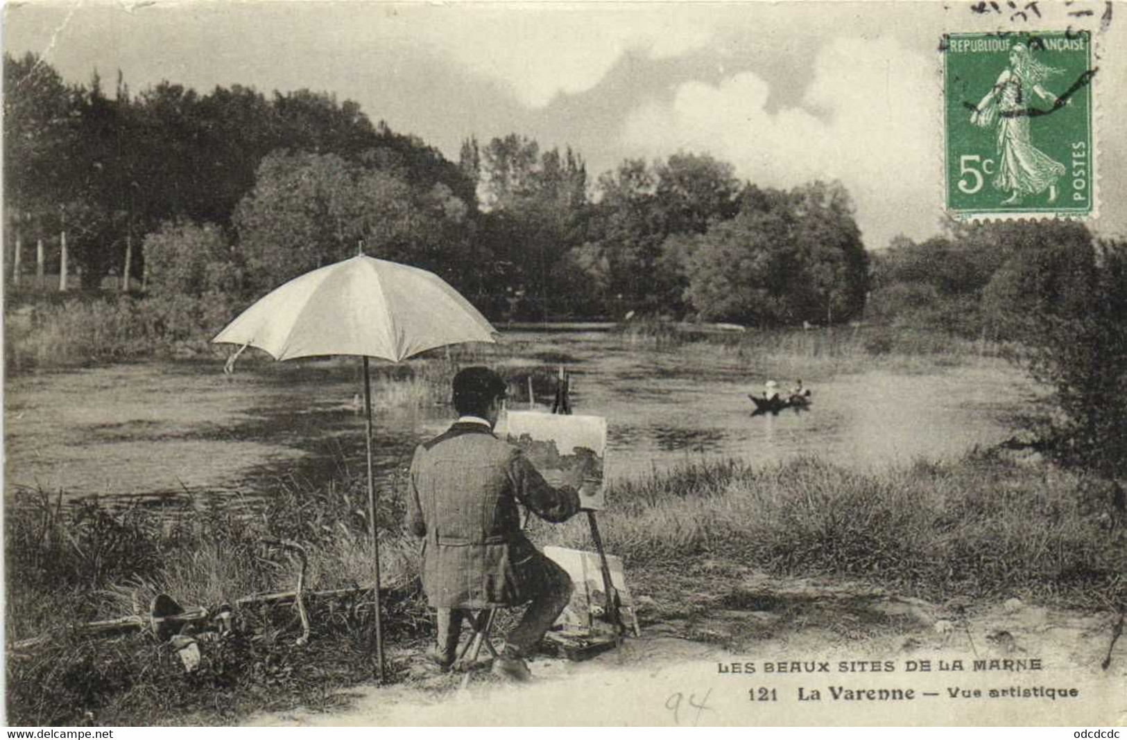 LA VARENNE Vue Artistisue Un Artiste Peintre Sous Un Parasol RV - Saint Maur Des Fosses