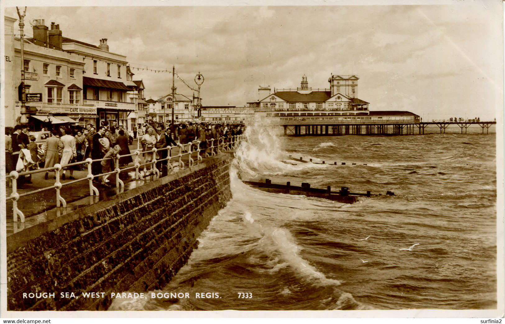 SUSSEX - BOGNOR REGIS - ROUGH SEA, WEST PARADE RP Sus1180 - Bognor Regis