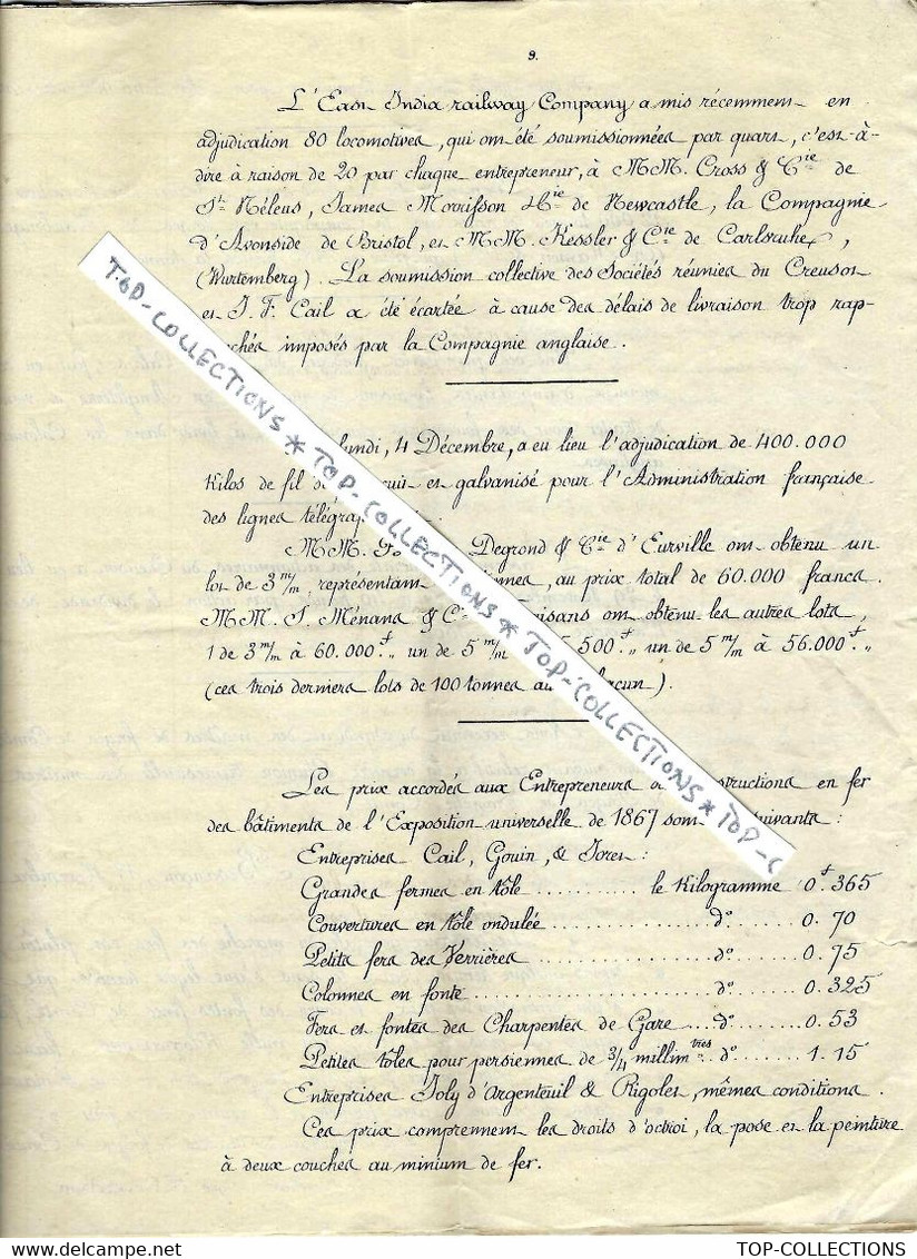 1865 METALLURGIE ORGNISATION PATRONAT MAITRES DE FORGES BULLETIN DU COMITE DES FORGES   16 p. GRAND FORMAT V.SCANS+ HIST