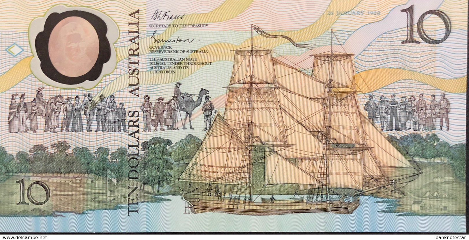 Australia 10 Dollars, P-49a (1991) - UNC - Nice Low Serial Number AA00090314 - 1988 (10$ Polymer)