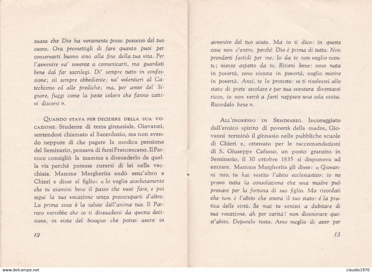 LIBRETTO - LA MAMMA DI DON BOSCO - DIREZIONE GENERALE "OPERE DON BOSCO TORINO