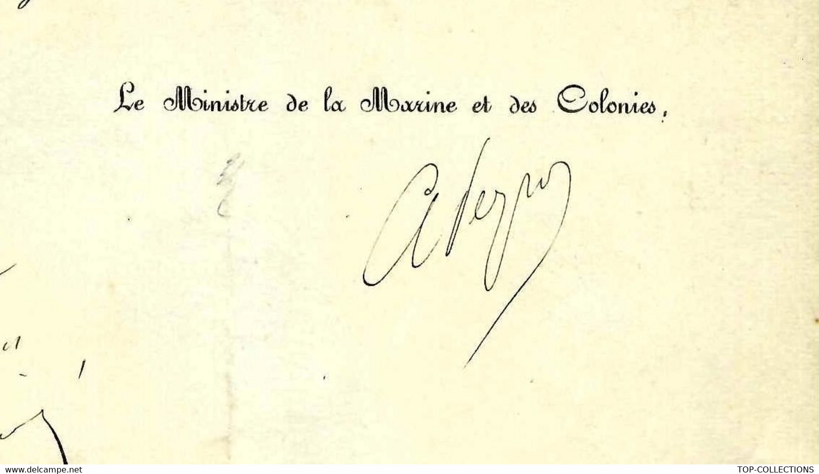 1884 MARINE ET COLONIES SIGN. MINISTRE  ALEXANDRE PEYRON PROMOTION MECANICIEN Au Port De Brest Henry Serrant B.E. V.SCAN - Documents Historiques