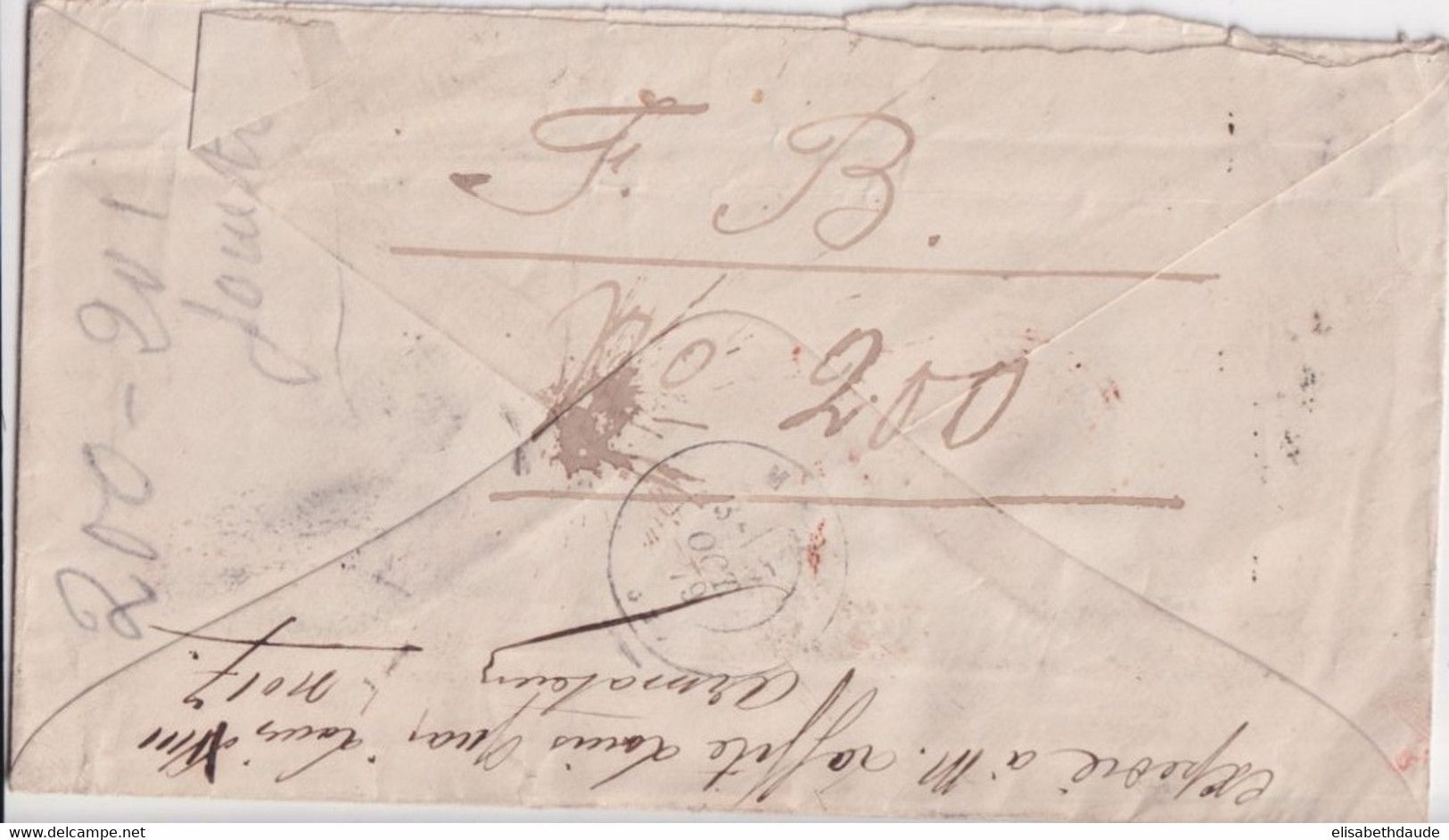 1879 - GB - RARES PLANCHES "216" X3 Sur ENVELOPPE BRIDGWATER => MACAU (MEDOC) - Lettres & Documents