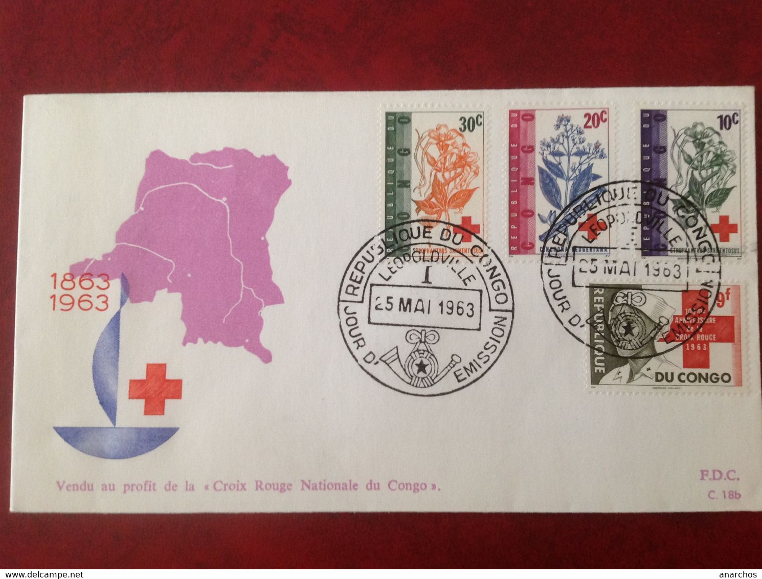 Congo Croix Rouge 1963 FDC - Autres & Non Classés