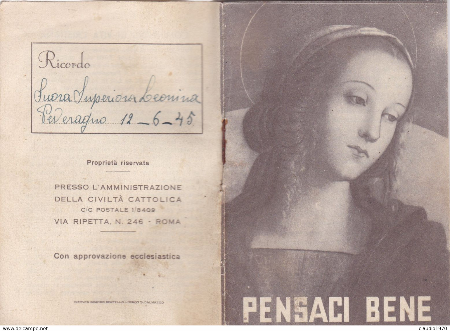 LIBRETTO - PENSACI BENE - RELIGIONE - Religion