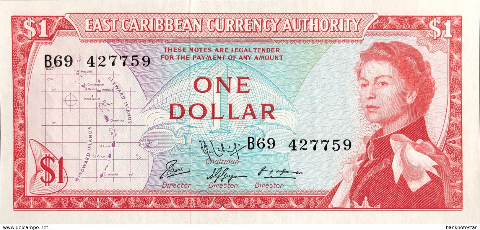 East Caribbean States 1 Dollar, P-13f (1965) - UNC - Oostelijke Caraïben