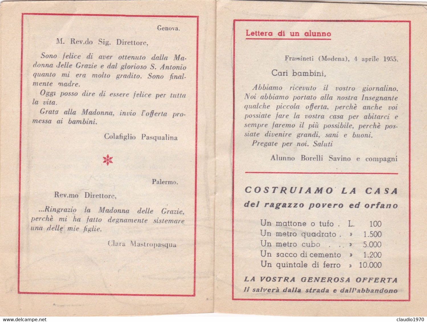 LIBRETTO  - RELIGIONE - PER ANTONIUM AD MARIAM - 1955 - Godsdienst