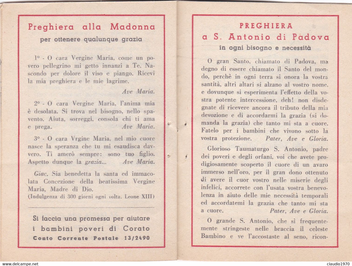 LIBRETTO  - RELIGIONE - PER ANTONIUM AD MARIAM - 1955