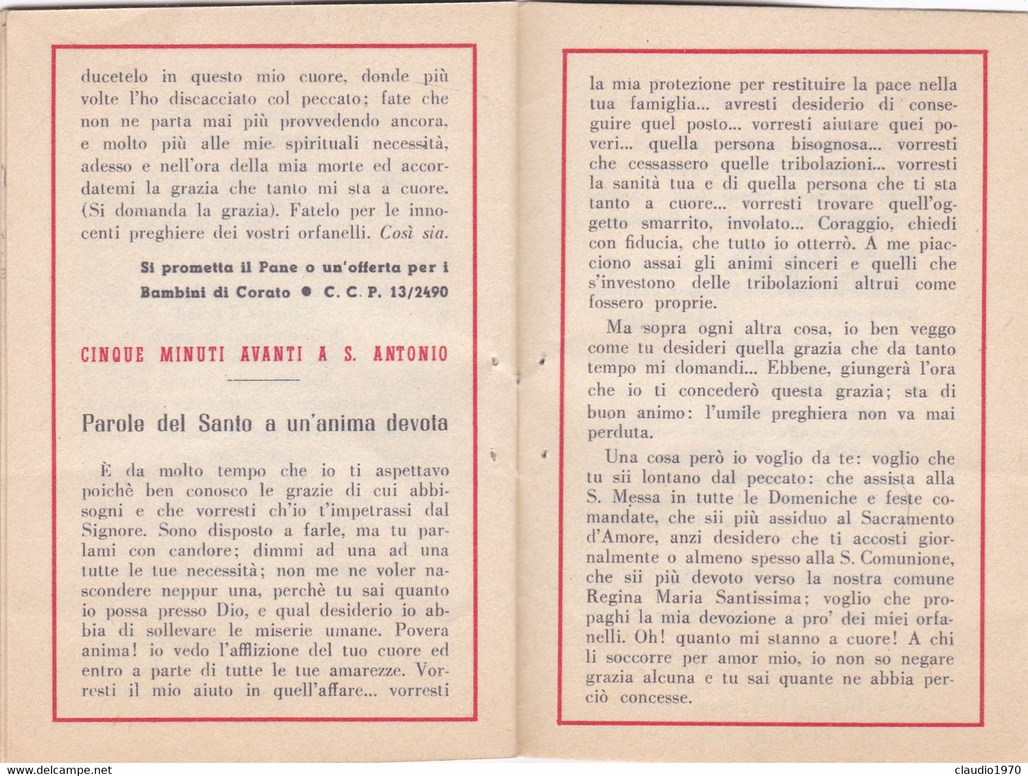 LIBRETTO  - RELIGIONE - PER ANTONIUM AD MARIAM - 1955