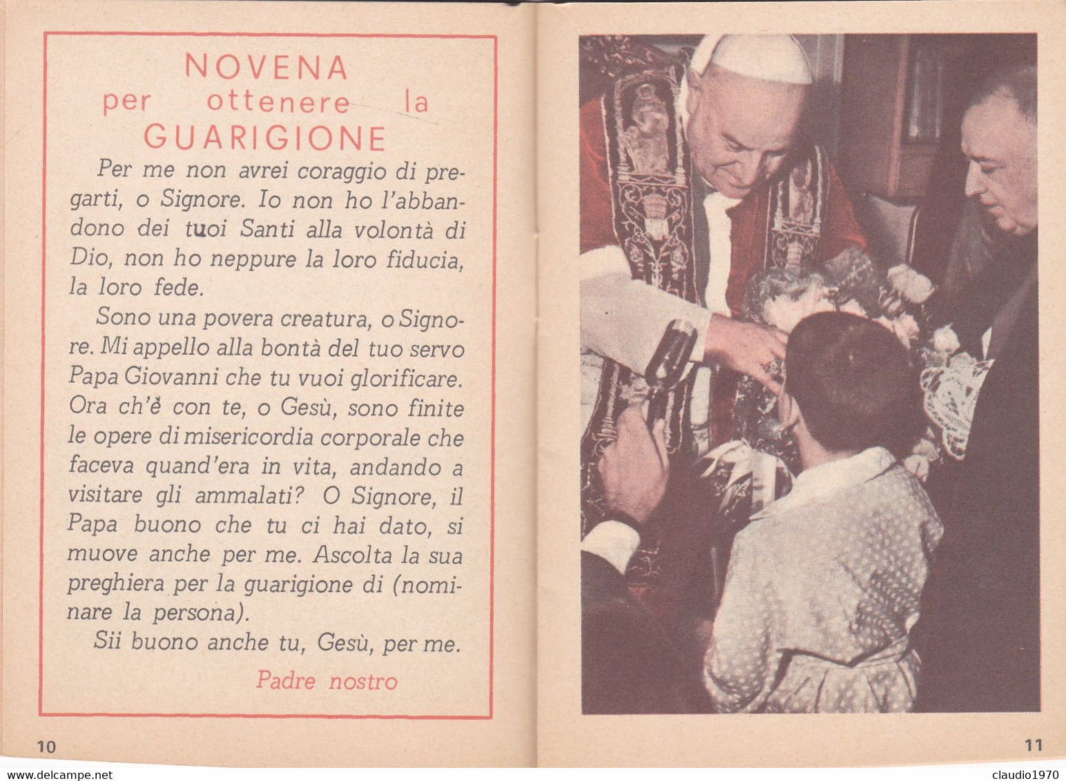 LIBRETTO  - RELIGIONE - PAPA GIOVANNI - COLLEGIO MISSIONARIO S. CUORE ANDRIA