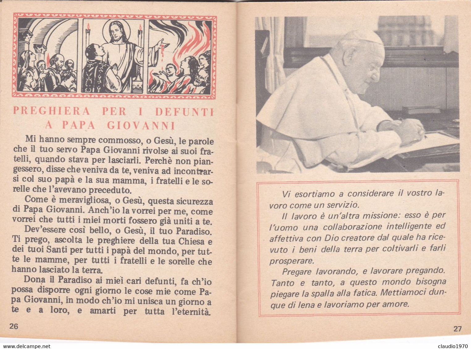 LIBRETTO  - RELIGIONE - PAPA GIOVANNI - COLLEGIO MISSIONARIO S. CUORE ANDRIA