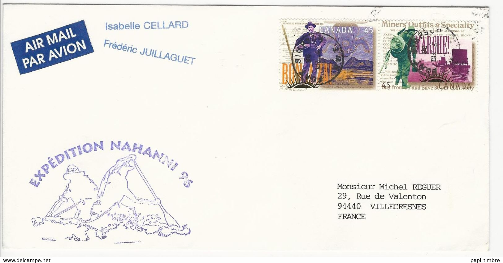 Enveloppe - Expédition NAHANNI 96 - Canada 7/VIII/96 - Forschungsprogramme