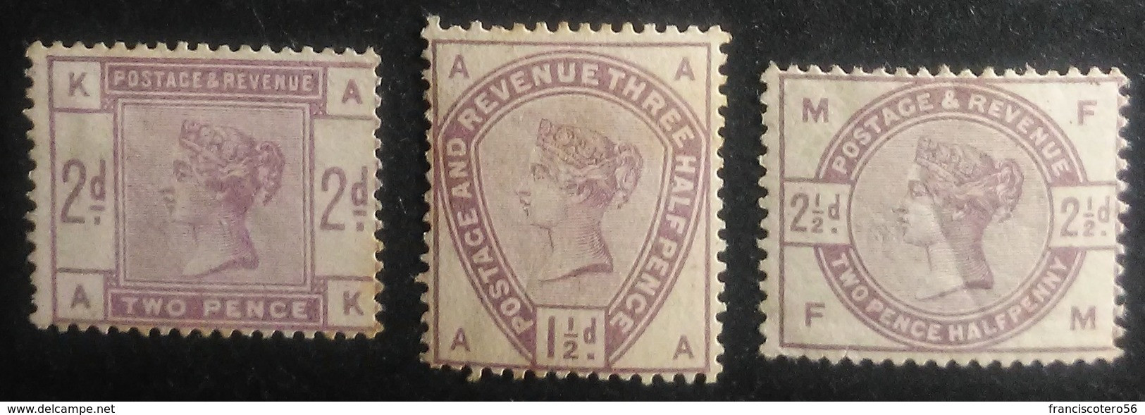 Gran Bretaña: Año. 1883 - 84 ( Reina Victoria, 3/Val. Filig, Tipo - 49 ) - Ongebruikt