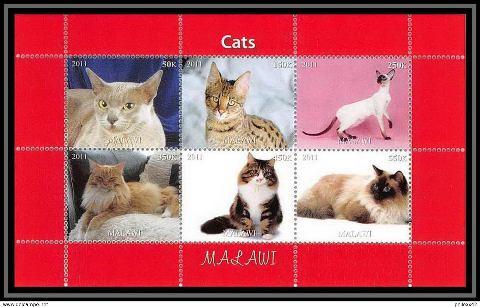 0431/ Bloc Chats (chat Cats Cat) Neuf ** MNH Tirage Privé Vignette - Gatos Domésticos