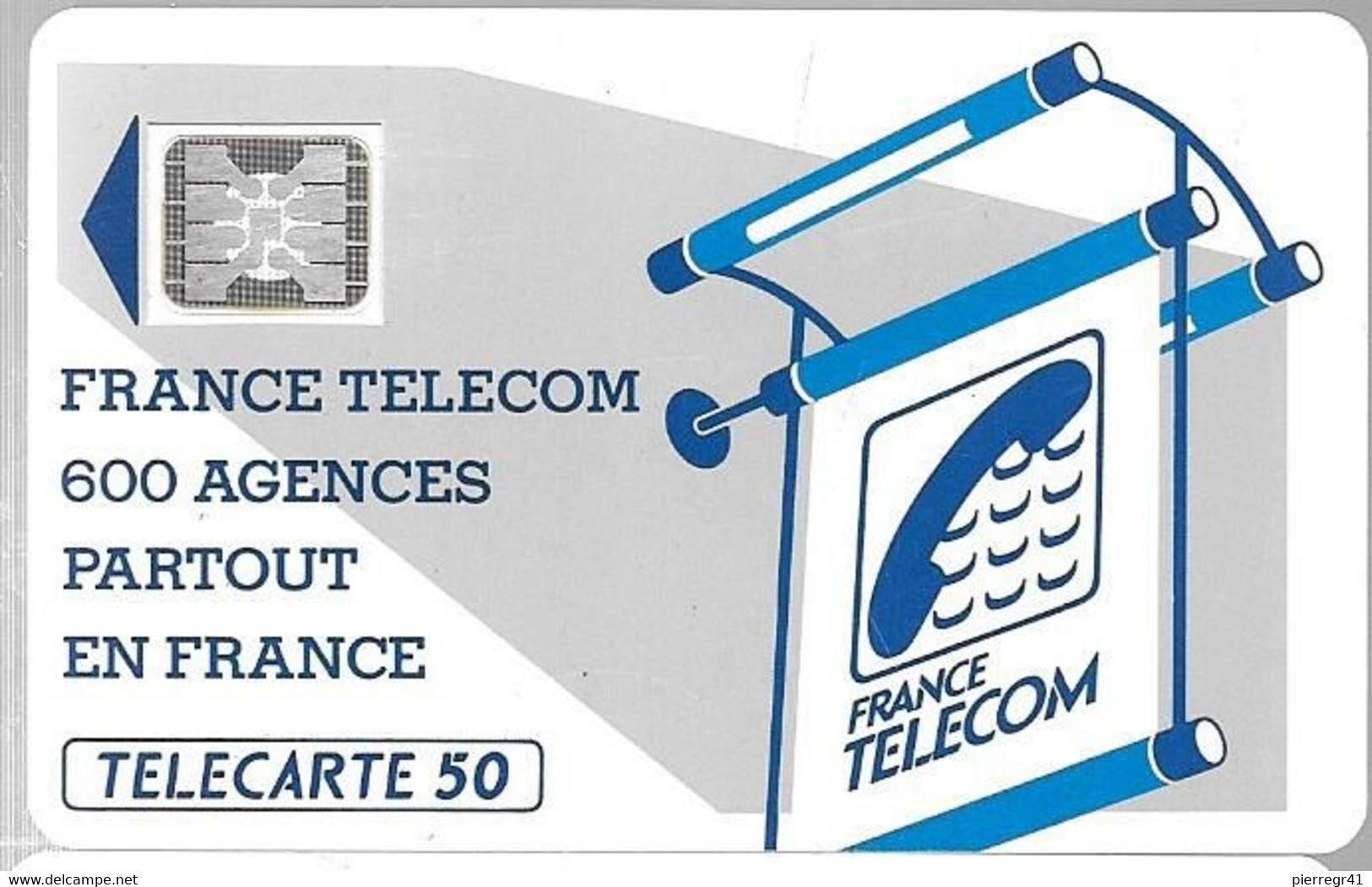 CARTE-PUBLIC-600 AGENCES-50U-Te11B.510-SC4An-OFFSET Glacé-Trou7-Pe 24122-UTILISE-TBE-LUXE-RARE - 600 Agences