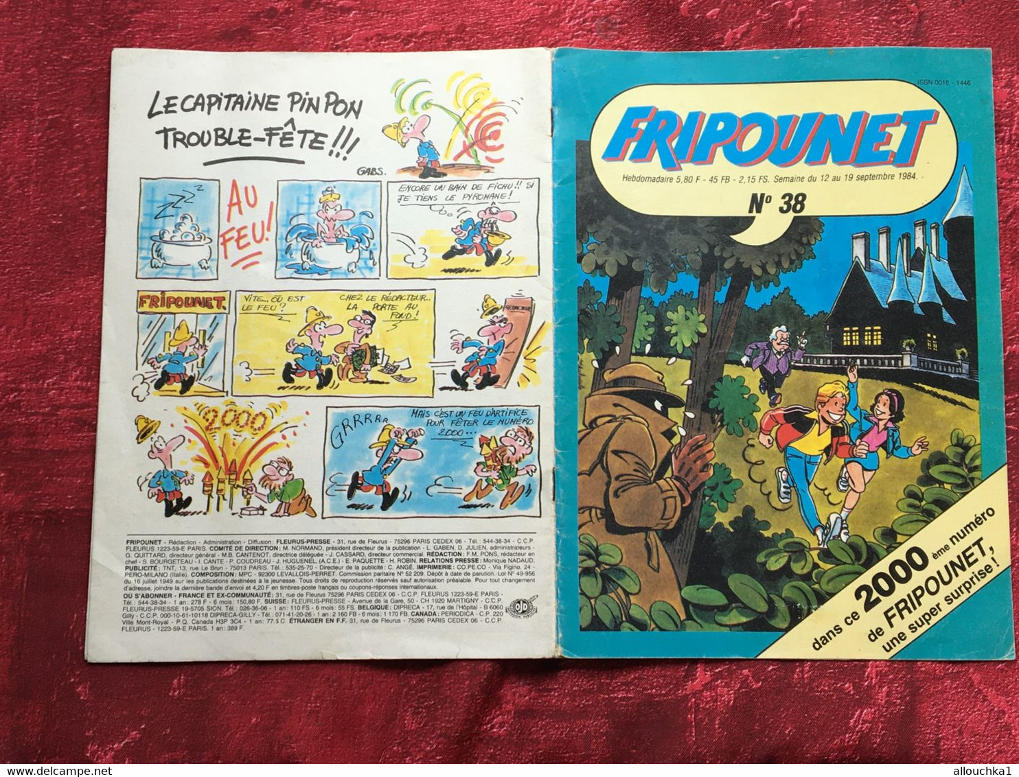 Fripounet N° 38 Sept 1984 Livres, BD, Revues BD (en Français)Magazine Et Périodique  Presse Illustrée, Magazines, Revues - Fripounet