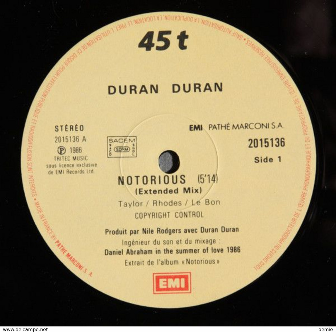 DURAN DURAN  °  NOTORIOUS - 45 T - Maxi-Single