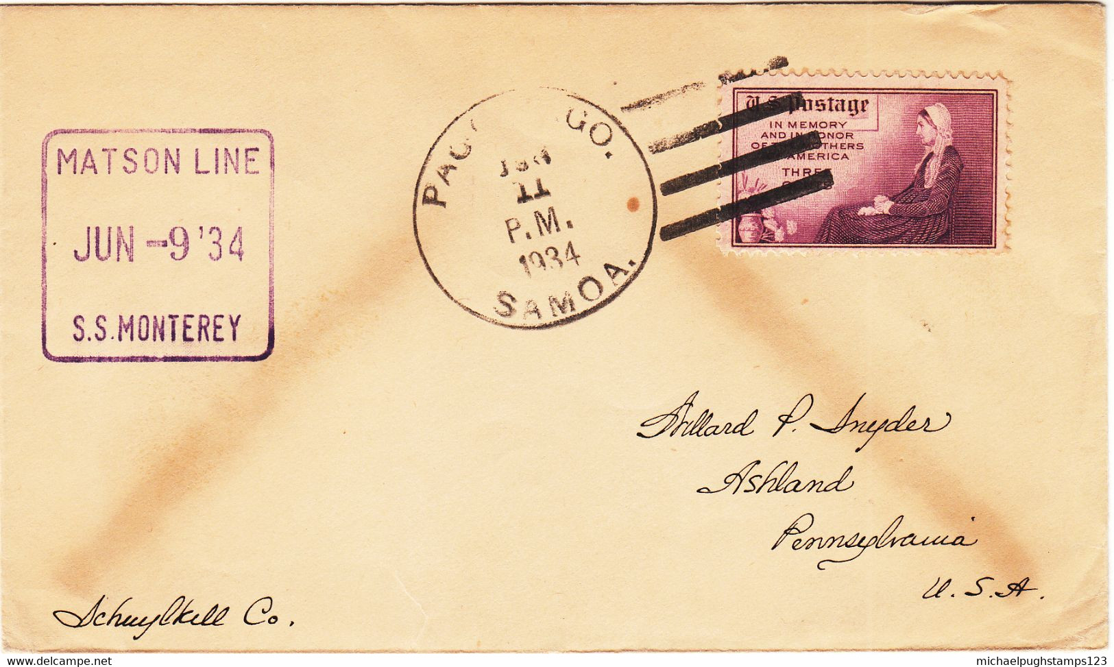 Samoa / Canada / Ship Mail / Matson Line / Oceanic Steamship - Sonstige & Ohne Zuordnung