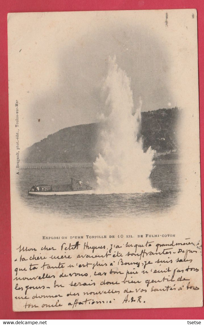 Le Fulmi-Coton - Sous-marin / Submersible  -  Explosion D'une Torpille De 10 Kg - 1902 ( Voir Verso ) - Sous-marins