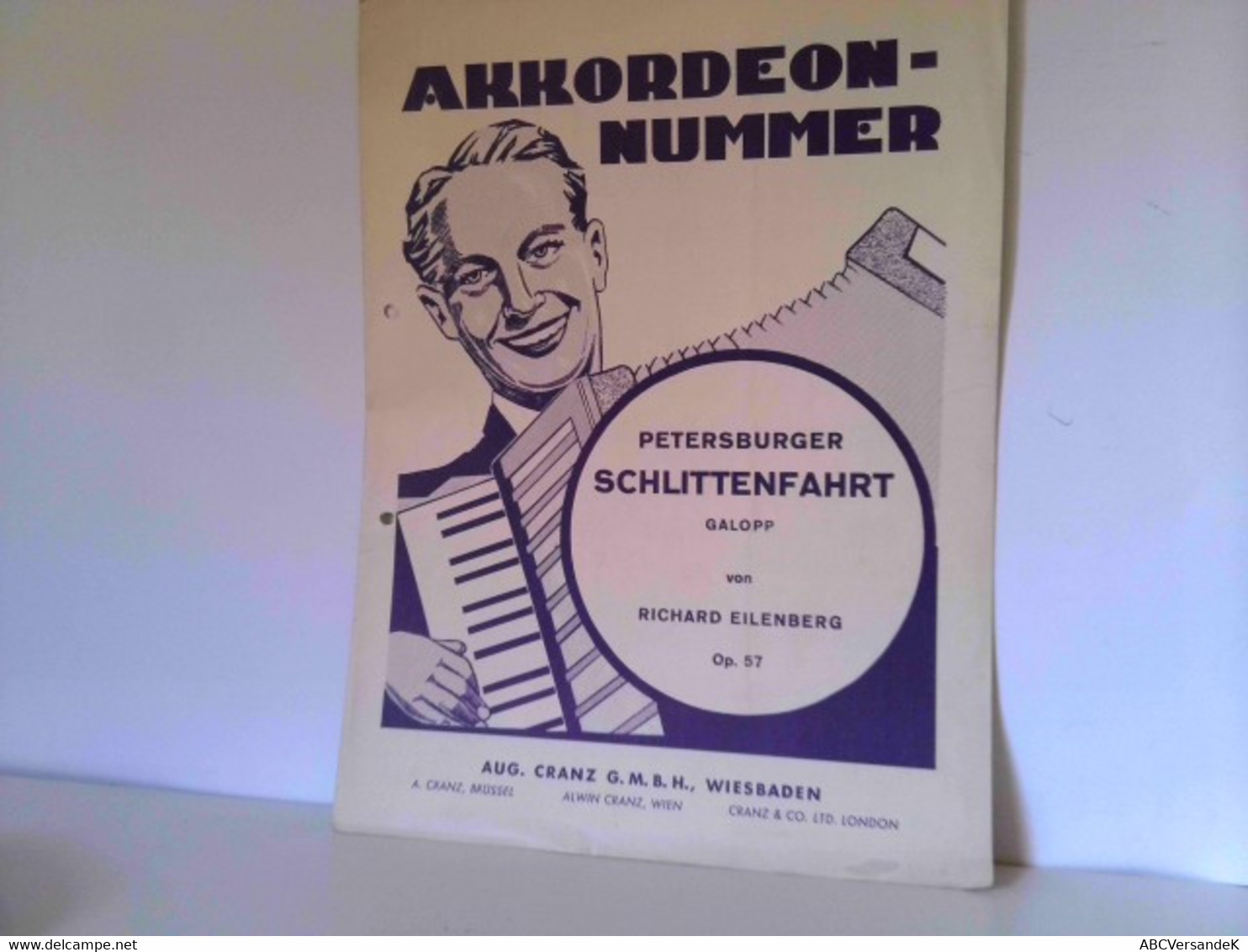 Akkordeon-Nummer. Petersburger Schlittenfahrt. Galopp. Von Richard Eilenberg, Op. 57. C. 47762b - Notenheft - Musique