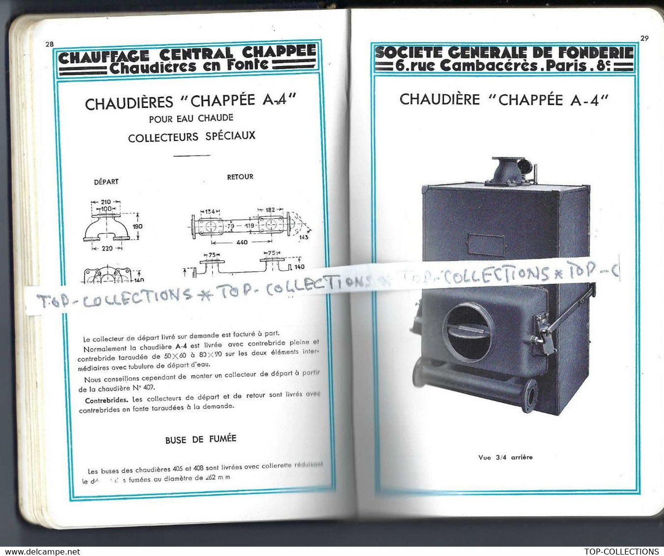 1931 SUPERBE CATALOGUE CHAPPEE  CHAUFFAGE CENTRAL PARIS ET AUTRES LIEUX  150 Pages EXCEPTIONNELLE DOCUMENTATION V.SCANS - 1900 – 1949