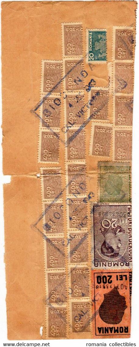 Romania, 1940's, Vintage Invoice Piece / Receipt - Revenue / Fiscal Stamps / Cinderellas - Fiscales