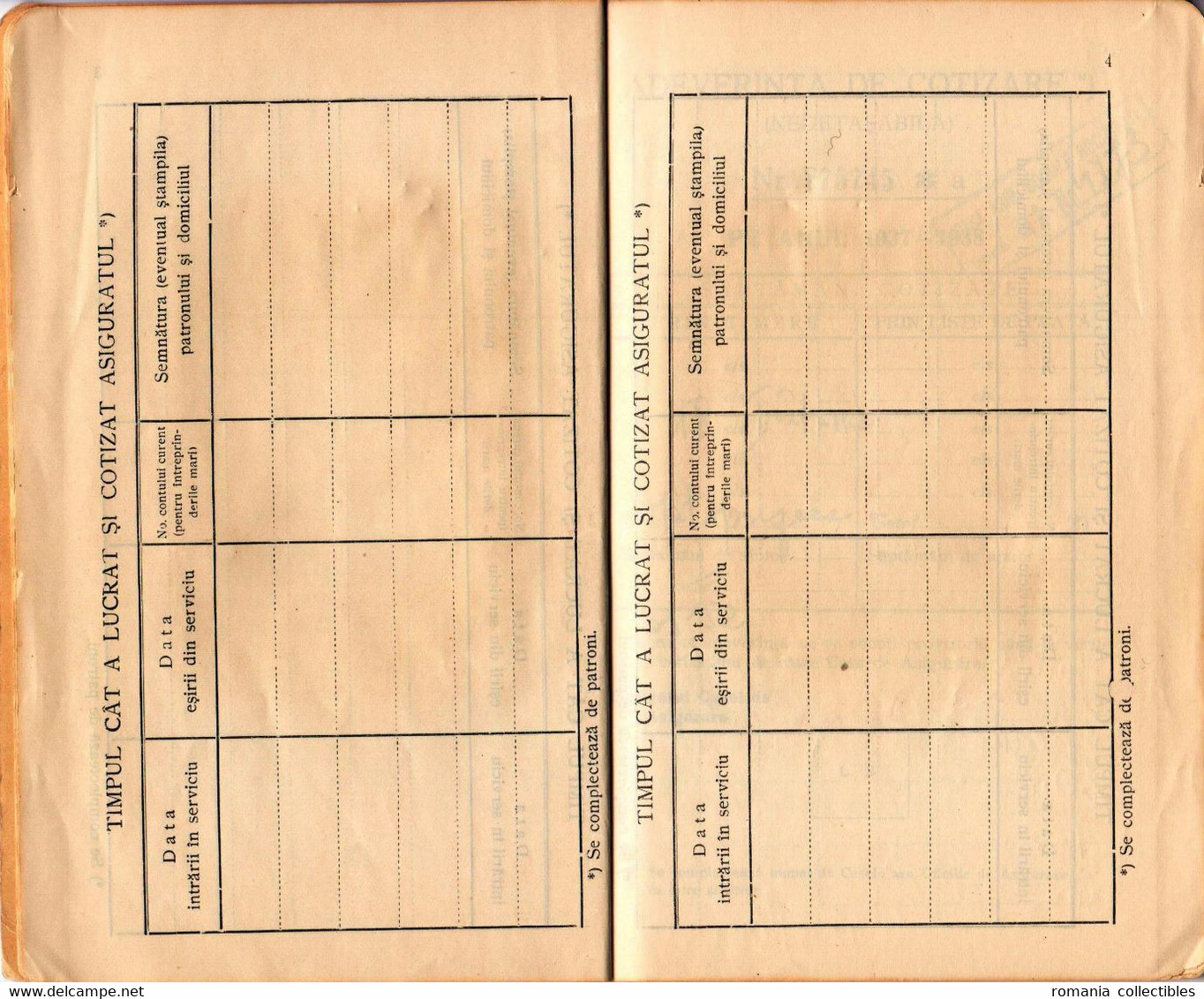 Romania, 1937, Social Insurance Member Card - Revenue Fiscal Stamp / Cinderella - Steuermarken