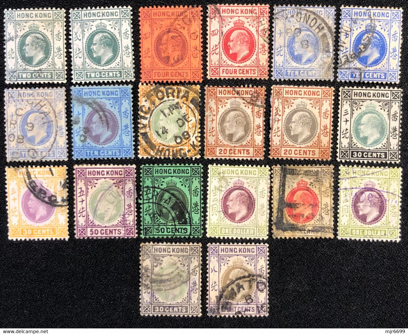HONG KONG 1903\04\07\11KING EDWARD X 20 STAMPS, WITH SOME GOOD VALUES - Usados