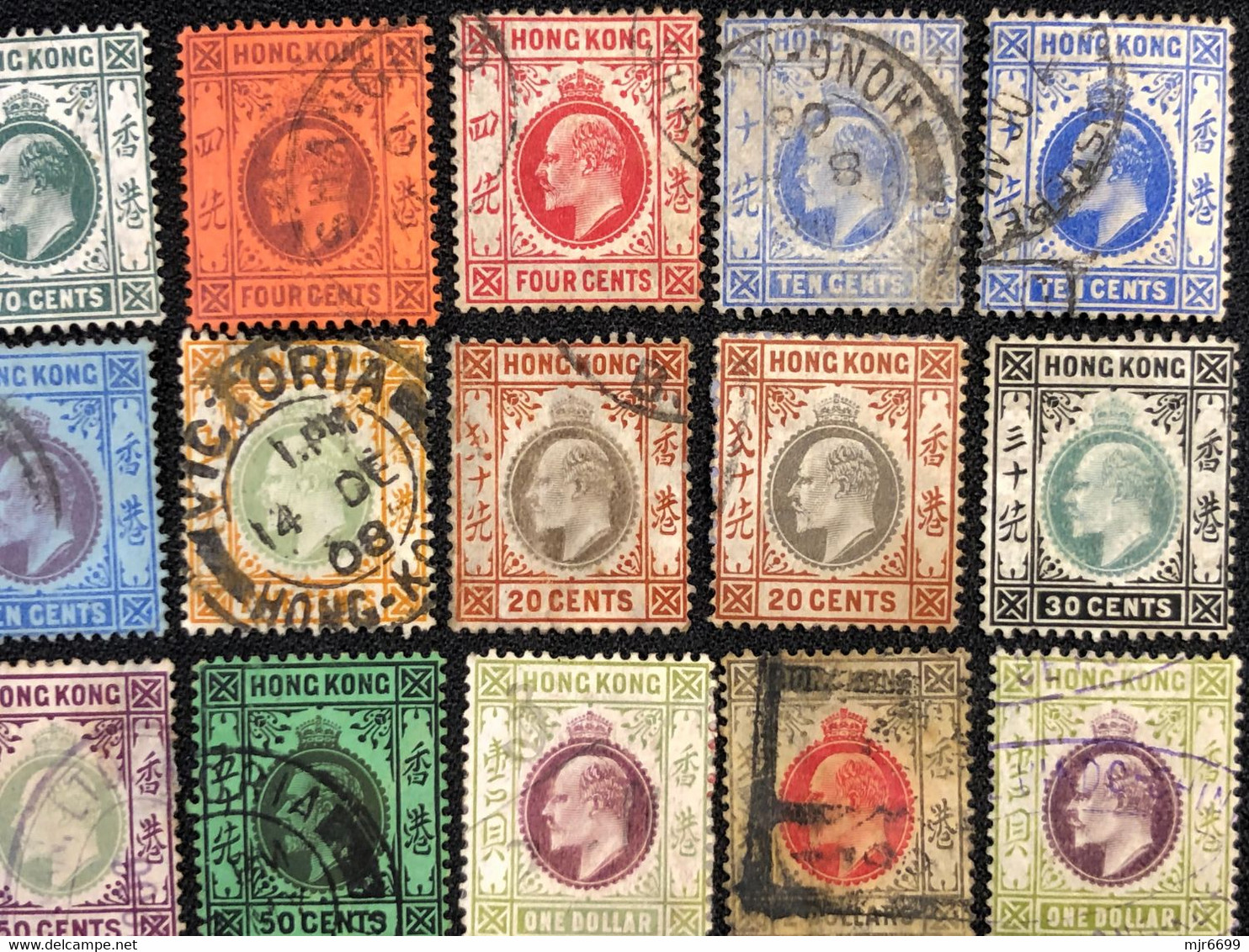 HONG KONG 1903\04\07\11KING EDWARD X 20 STAMPS, WITH SOME GOOD VALUES - Oblitérés