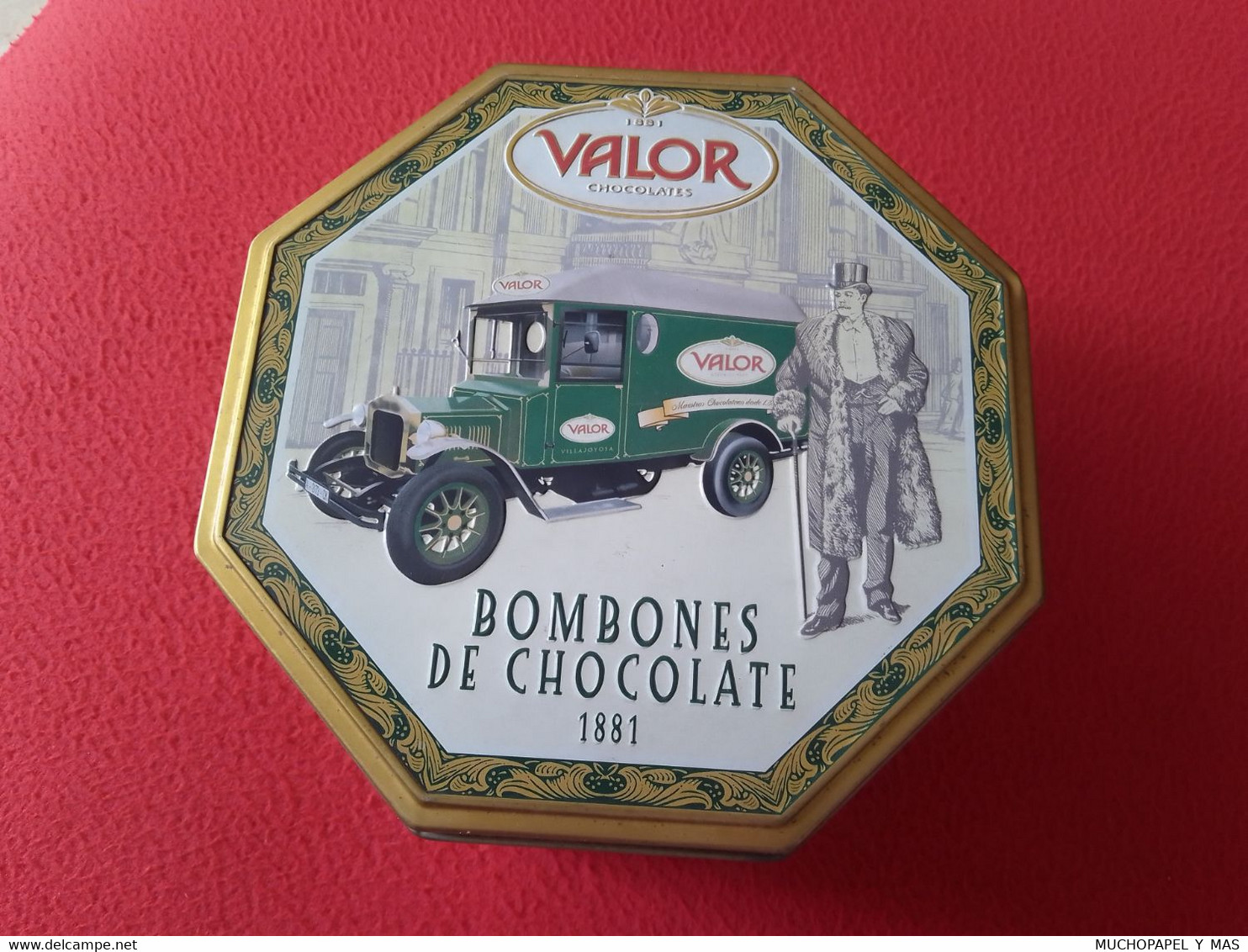 SPAIN LATA METÁLICA OLD TIN STORAGE VINTAGE CADUCIDAD 2006 CHOCOLATES VALOR VILLAJOYOSA BOMBONES BONBONS AU CHOCOLAT VER - Cans