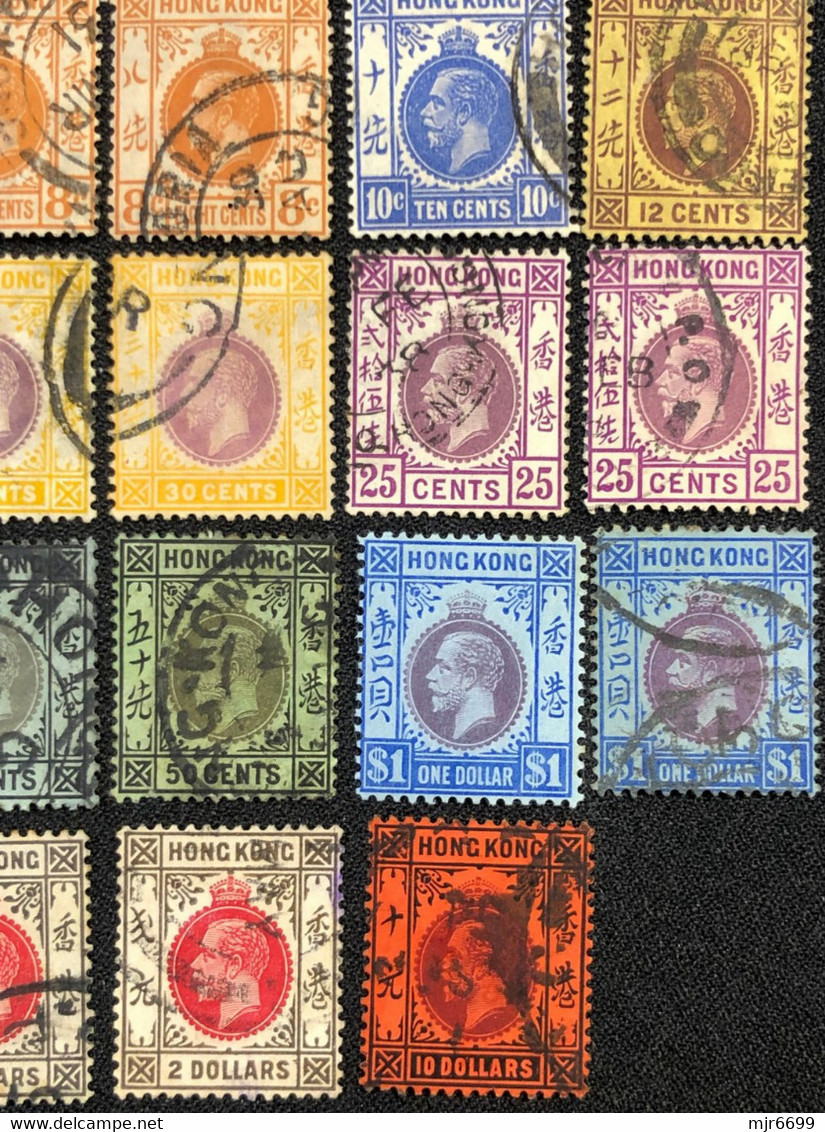 HONG KONG 1912\1921 KING GEORGE V X 34 STAMPS, WITH SOME GOOD HIGH VALUES - Used Stamps