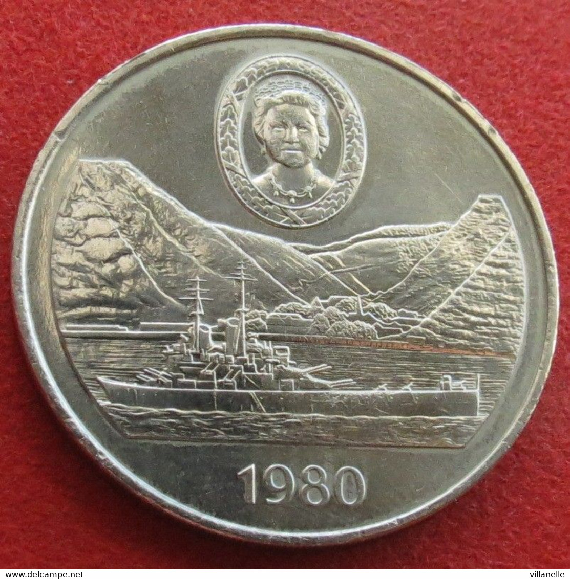 Saint Helena 25 Pence 1980 Ship, Royal Visit Wºº - Sint-Helena