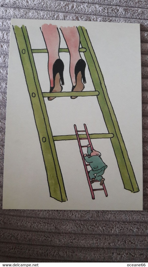 Tomi Ungerer 1983 Cartoon 171/03 Couple échelles Chaussures - Ungerer