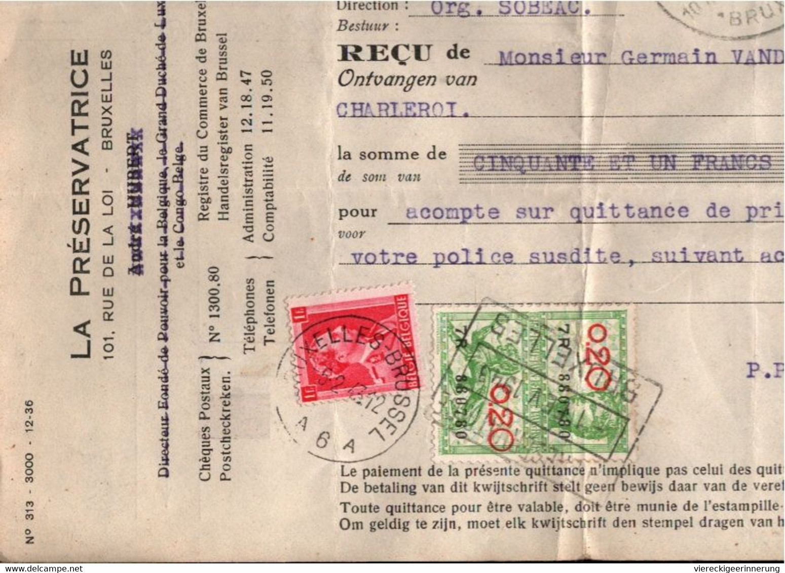 ! 50 Pieces, Lot De Fiscaux, Belgique, Belgien, Belgium, Steuermarken, Tax Stamps - Documents