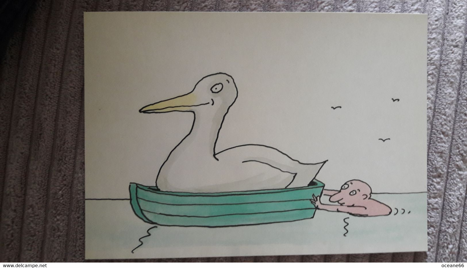 Tomi Ungerer 1983 Cartoon 172/10 Barque Canard Nageur - Ungerer